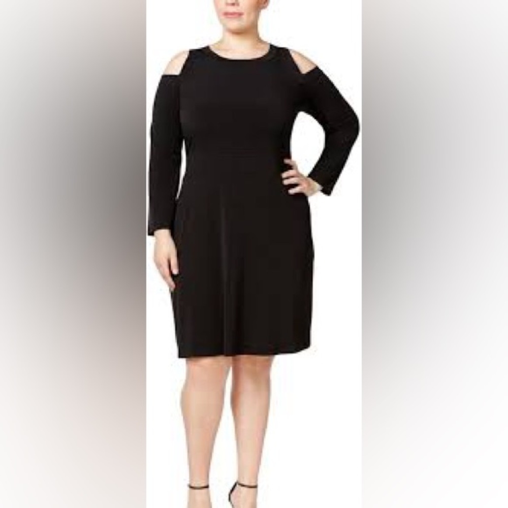 MICHAEL Michael Kors Black Long Sleeve Cold Shoulder Dress